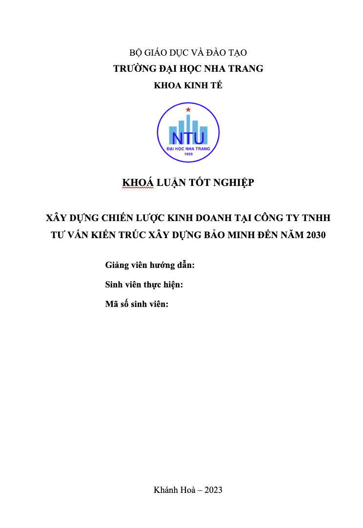 Luận văn thạc sĩ quản trị kinh doanh