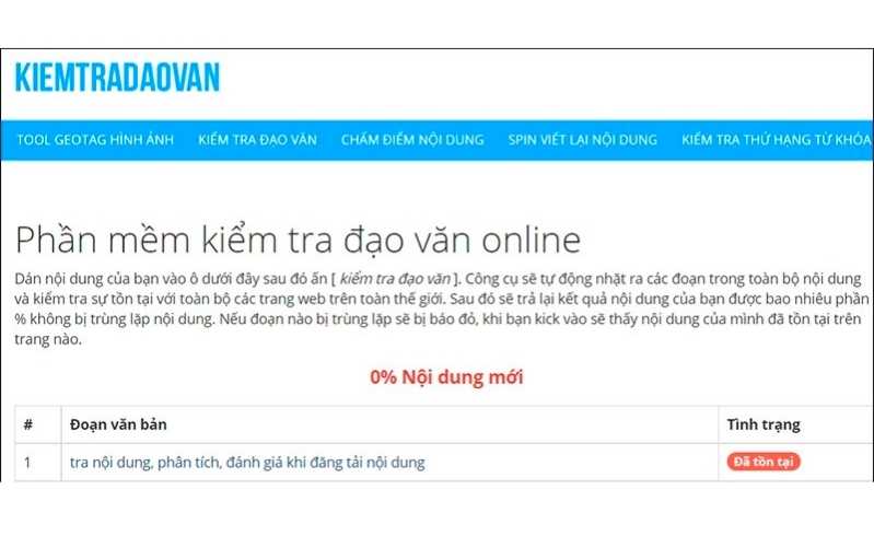 Phần mềm check đạo văn tiểu luận