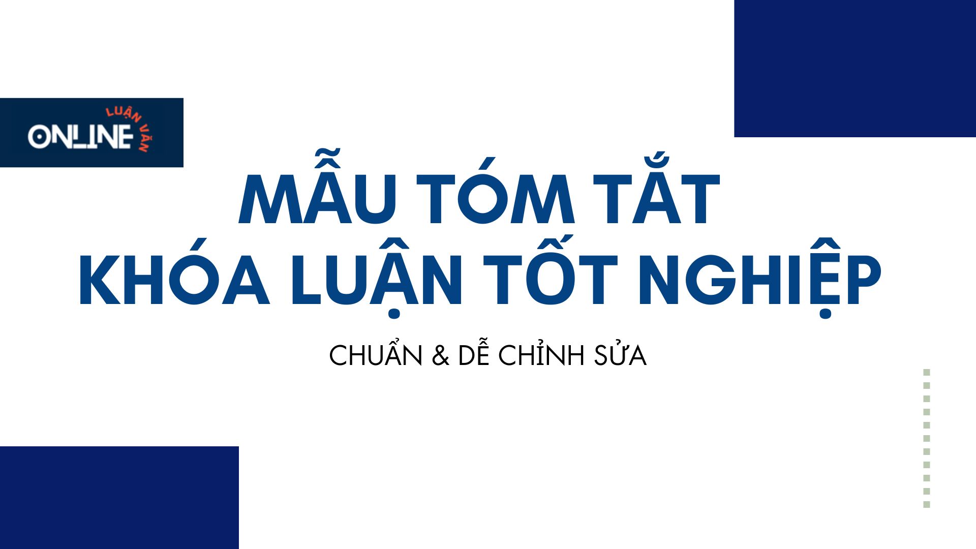 Mẫu Tóm Tắt Khóa Luận Tốt Nghiệp